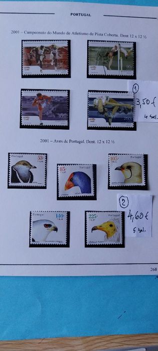 Selos Portugal ano 2001. Novos c/Goma original  Ref.21/08