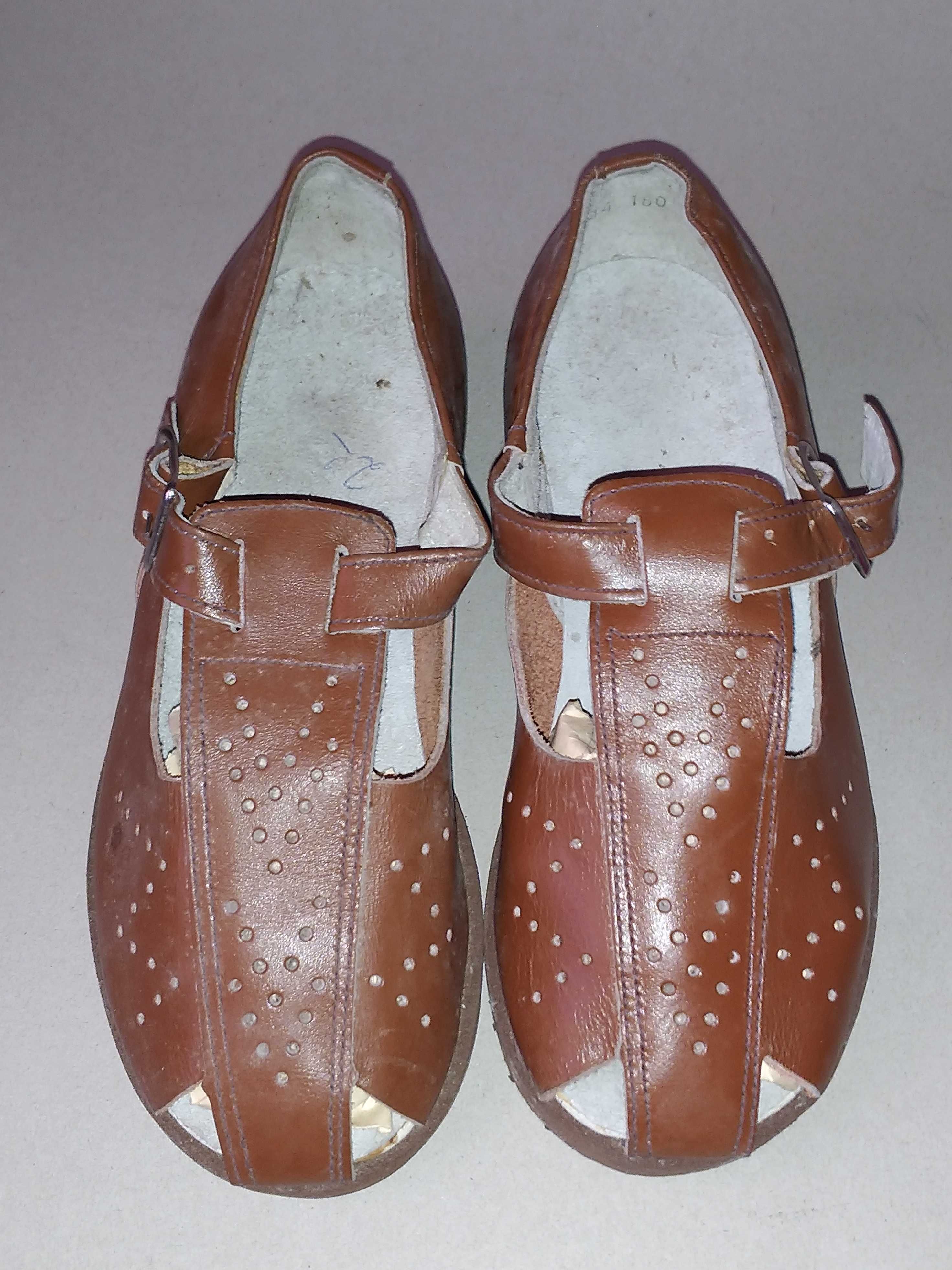 Sandały 37 buty skóra naturalna Vintage artefakt 90-te lata ZSSR