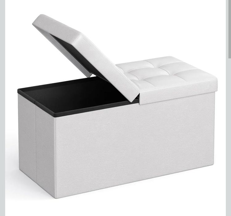 Pufa biała songmics