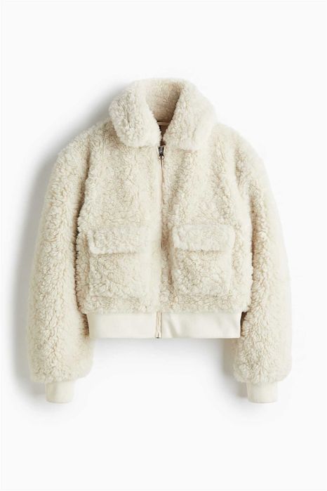 Kurtka puszysta S nowa kolekcja z misia kremowa PROMOCJA divided