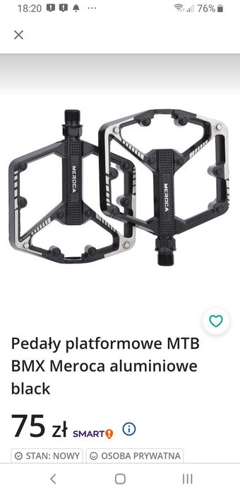 Pedaly platformowe Meroca  DU 632 na lozyskach maszynowych