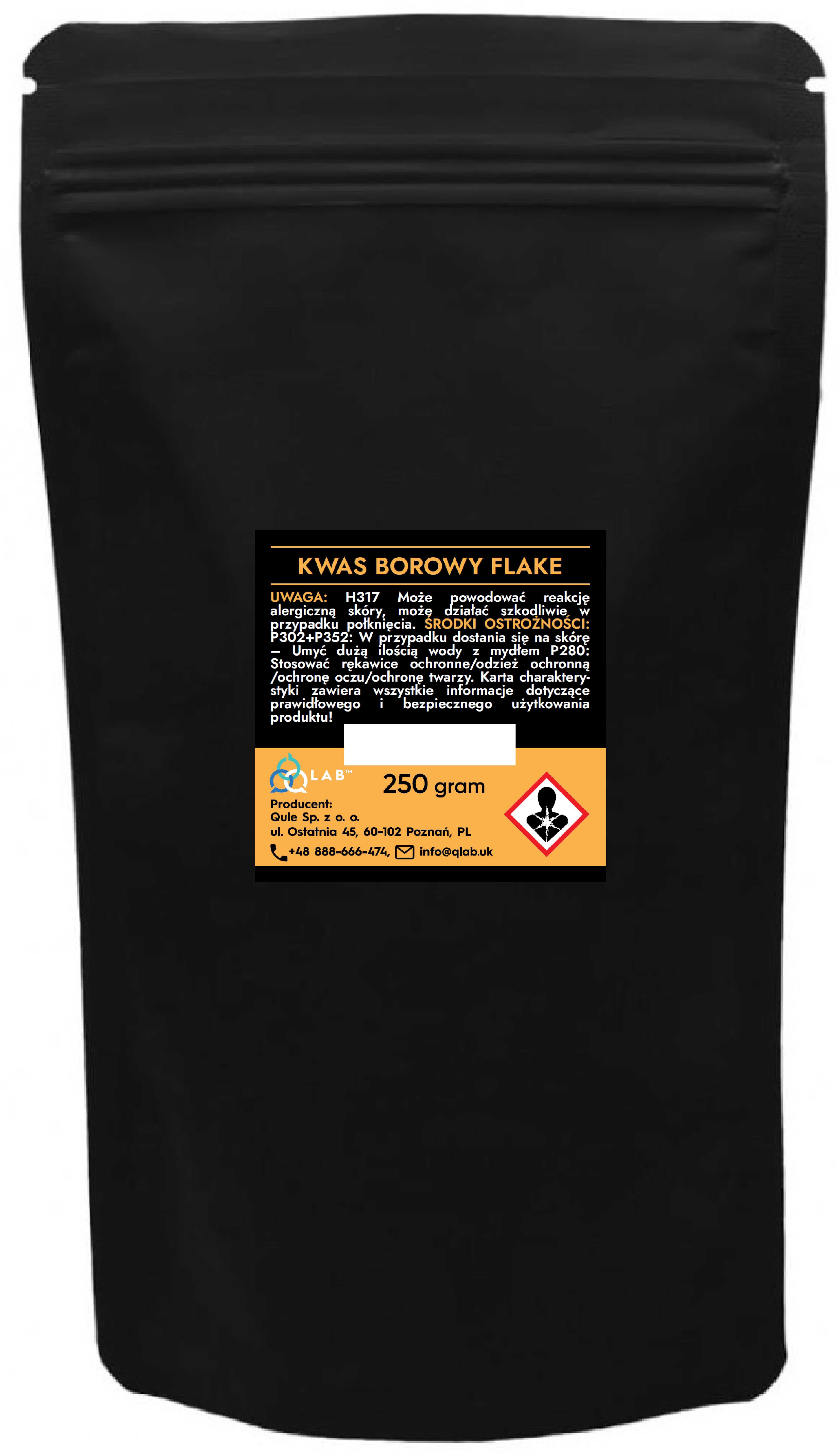 Kwas Borowy Flake 250g - Struktura" RYBIEJ ŁUSKI" - Czystość min. 99%