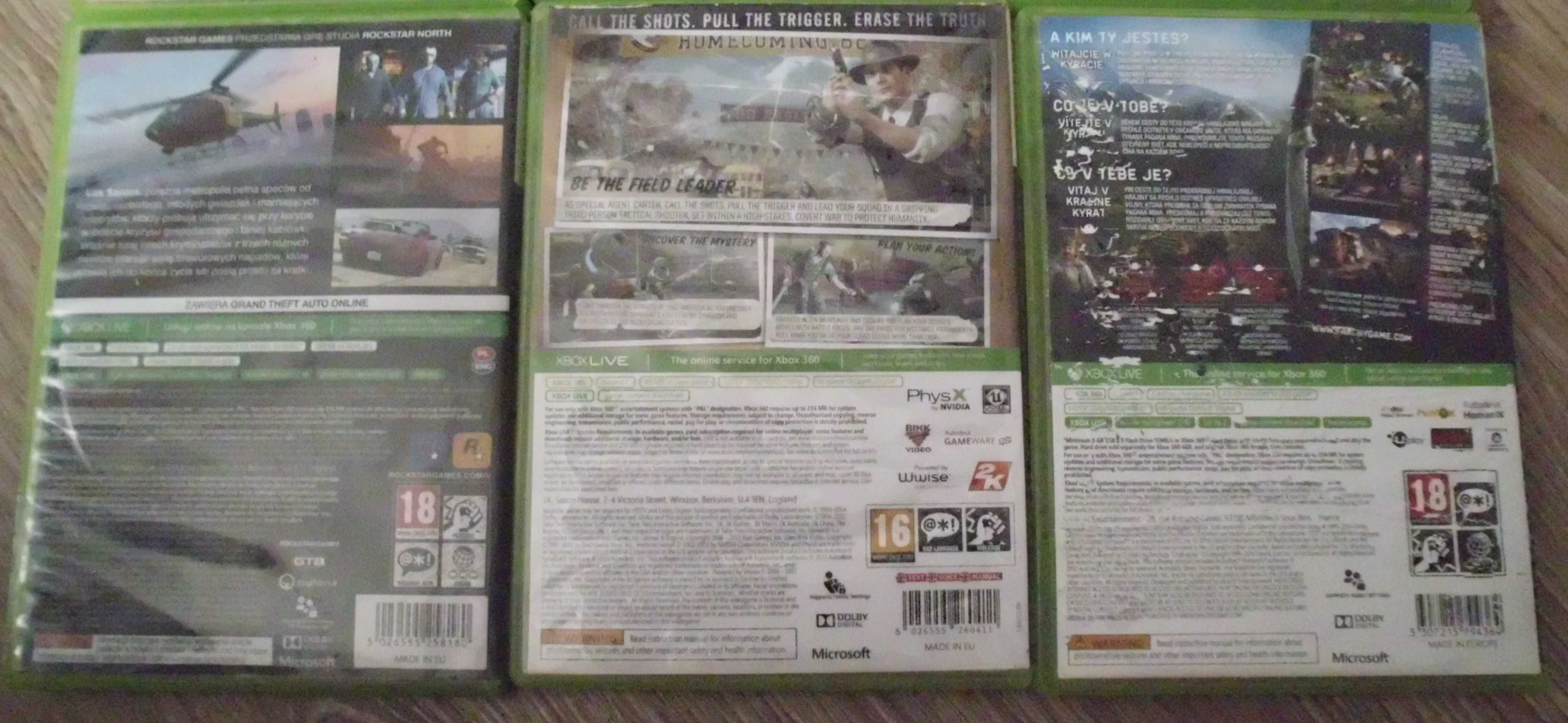 xbox 360 gry całość 7 sztuk cena 65zł...