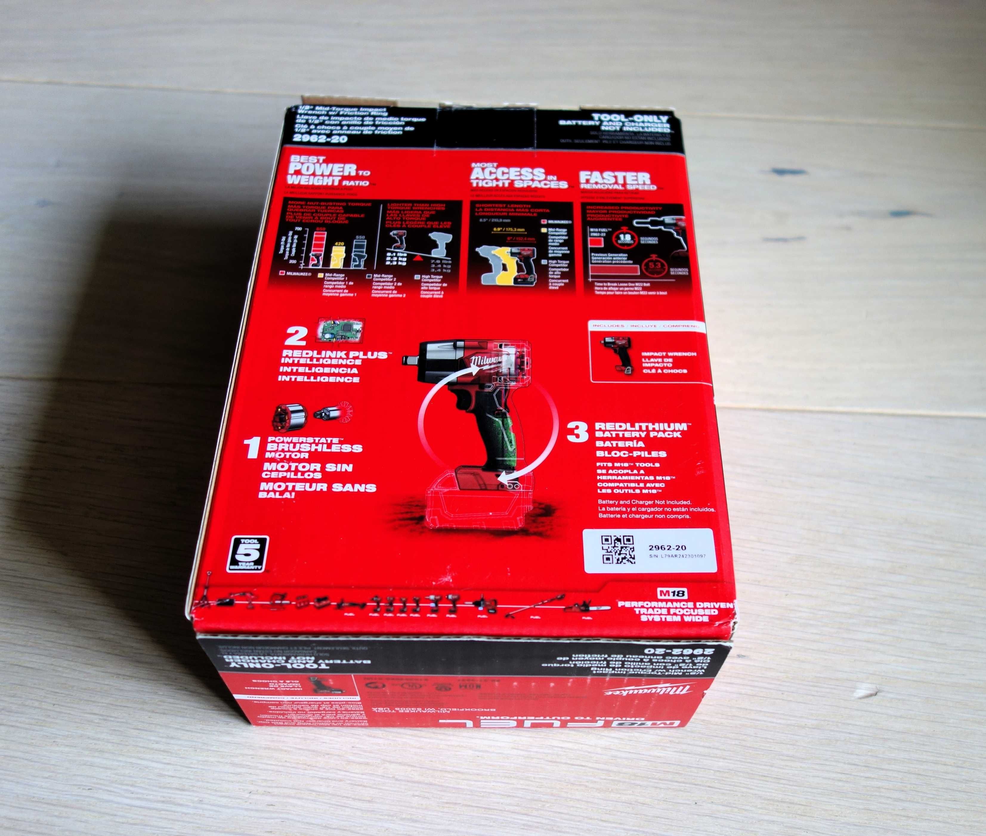 Klucz udar. 1/2'' Milwaukee M18™ FUEL™ 881Nm FMTIW2F12 / 2962-20 (USA)