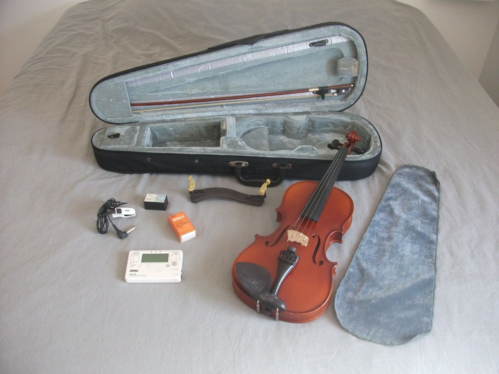 Conjunto Violino 3/4, Arco, Almofada, Caixa para transporte