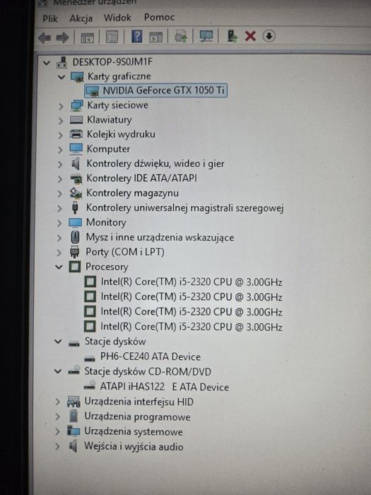 Zestaw komputer i5-2320, 16GB RAM, GTX 1050 Ti, 224GB SSD, Win 11 Pr