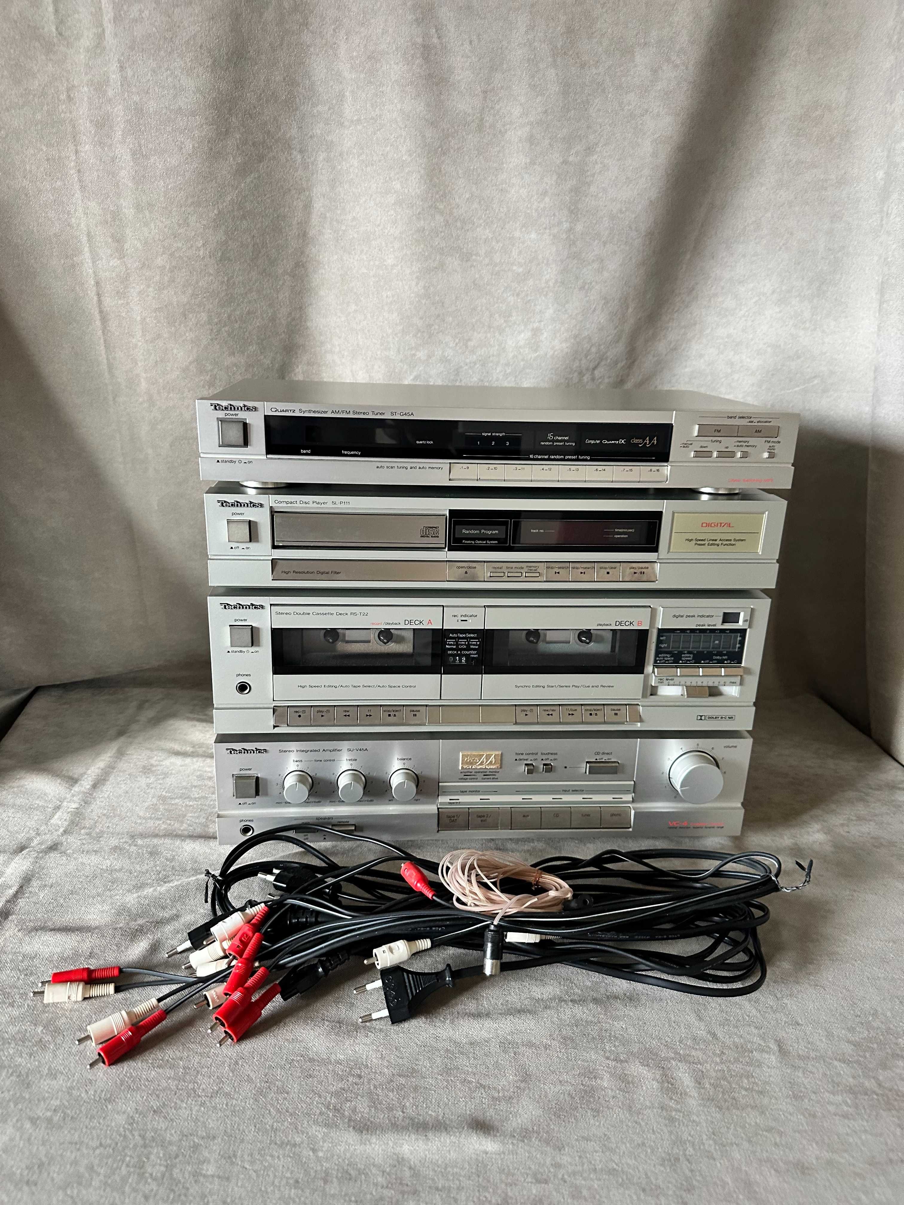 Zestaw stereo - vintage Technics su-v45a, rs-t22, sl-p111, st-g45a