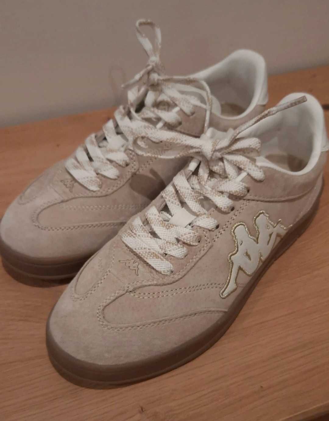 Sneakersy Kappa beżowe, rozmiar 36, stan idealny.