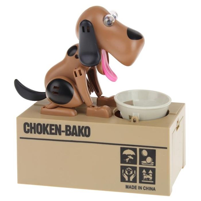 Skarbonka Interaktywna Automat Pies Piesek Zjada Monety Sejf - Brązowy