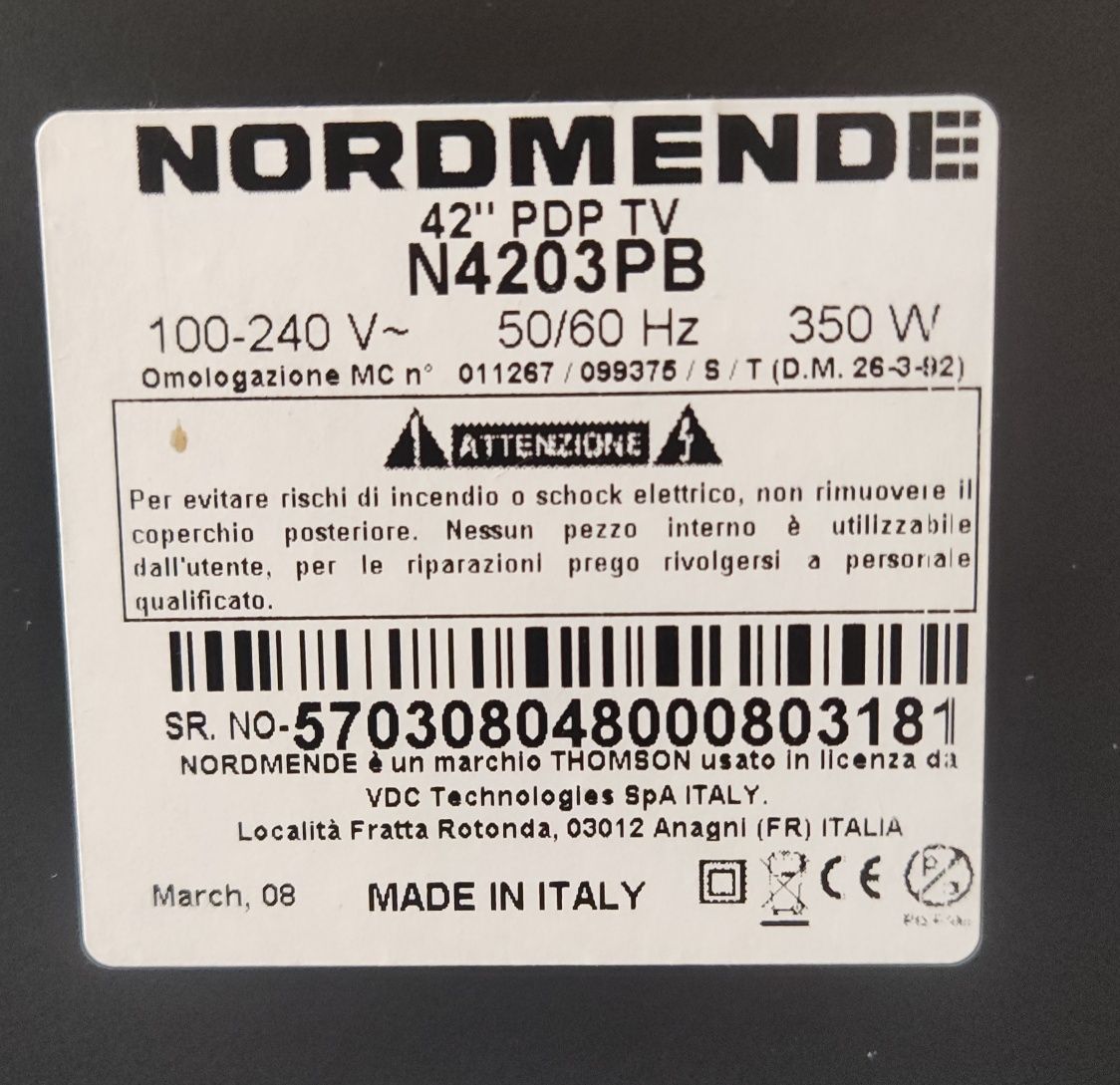 Telewizor Plazma Nordmende 42"