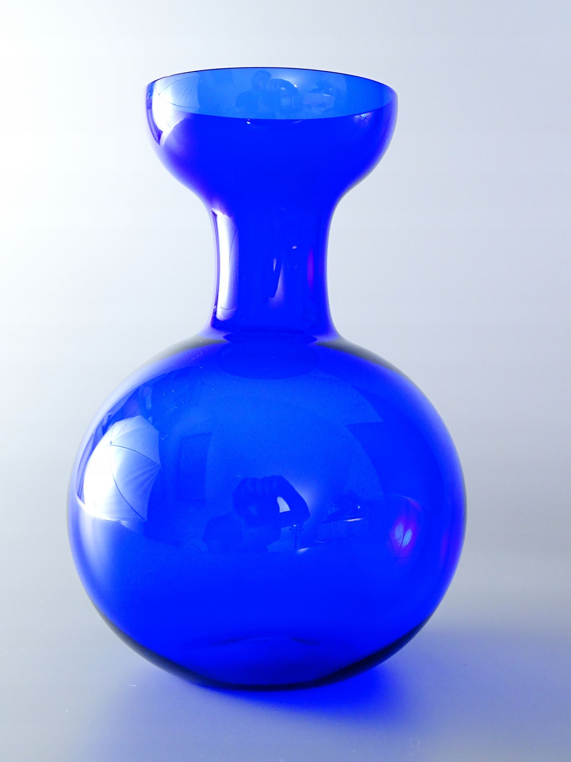 lata 70 piękny designerski dmuchany wazon szklany