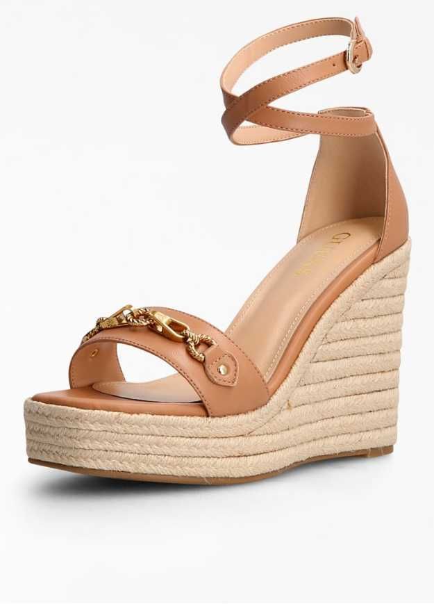 GUESS DAMSKIE SANDAŁY koturn Espadryle Rozmiar 40 FL6WENLEA03 brązowe