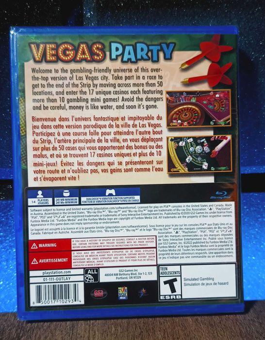 Vegas Party PS4 / PS5 - kasyno, zestaw minigier, poker rzutki na dwóch