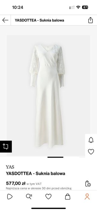 Suknia slubna raz zalozona