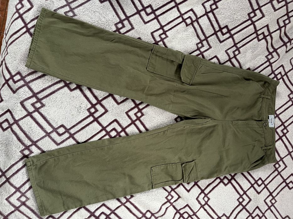 Штани карго прямі колір хакі М