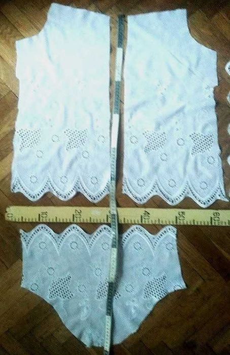 ткань хлопок белый с вышивкой ришелье 4 куска для детей, прочего