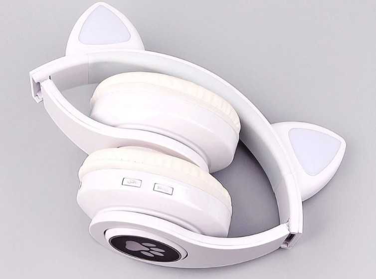Słuchawki Bezprzewodowe Bluetooth LED Kocie Uszy Mix Kolorów **HIT**