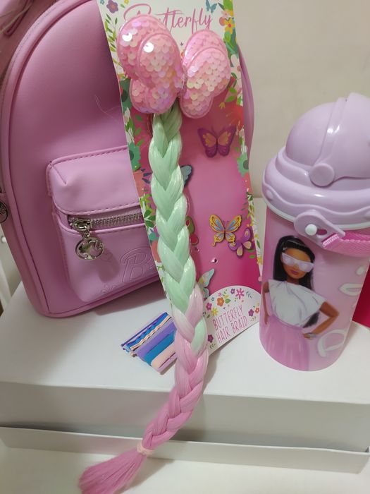 Подарок для девочки Barbie набор рюкзак коса заколка стакан заколки