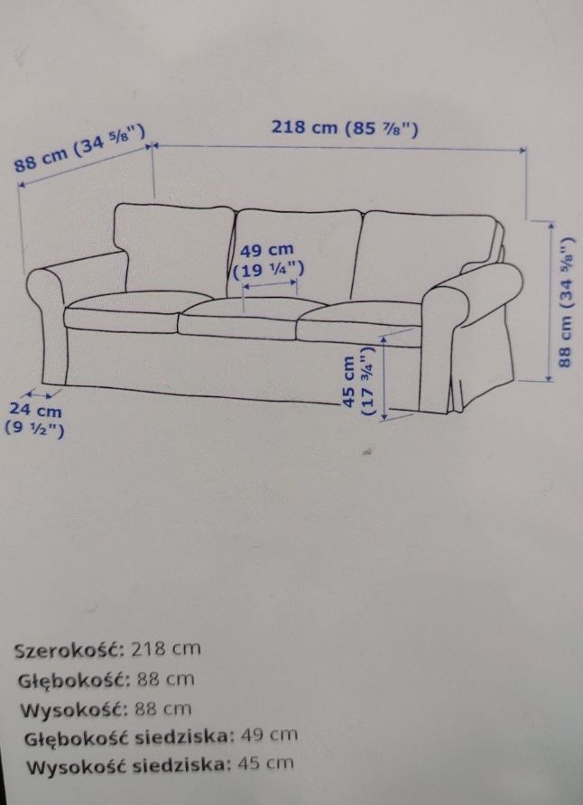 Sofa/kanapa Ikea EKTORP plus fotel GRATIS