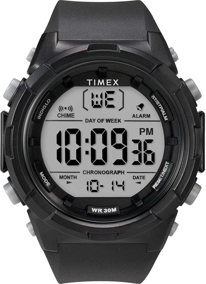 Zegarek męski Timex Sport Digital TW5M61900 INDIGLO czarny 50 mm nowy