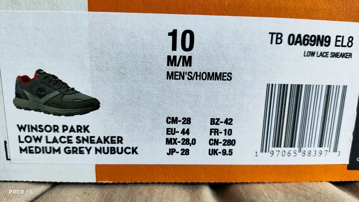 Timberland Winsor Park szare sneakersy rozm 44
