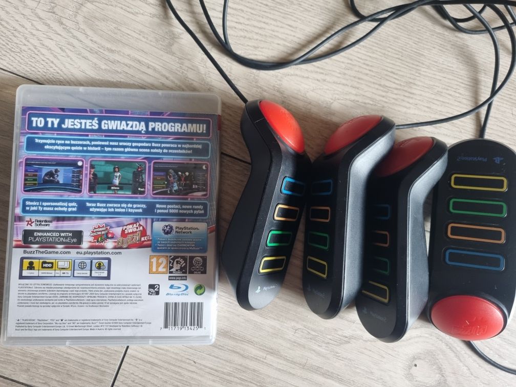 Oryginalna Gra Buzz Świat Quizów + Buzzery Playstation Ps 3