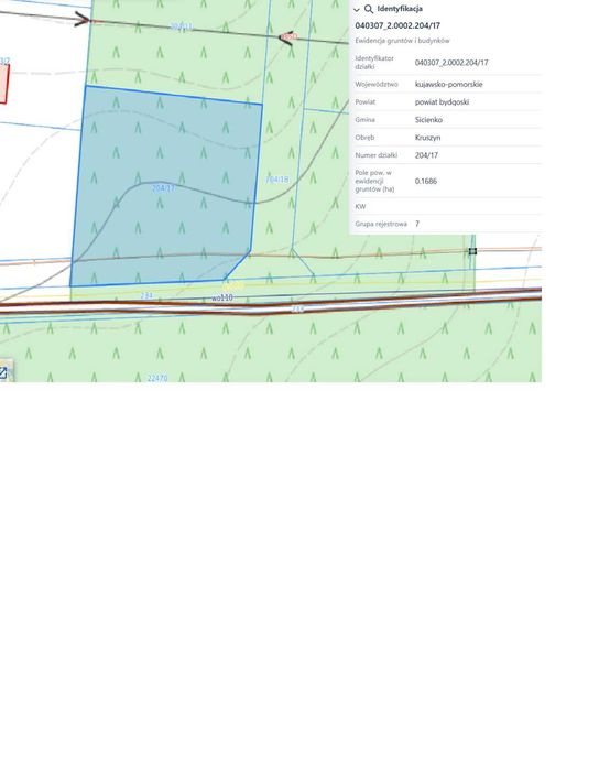 Działka budowlana Kruszyn gm. Siecienko