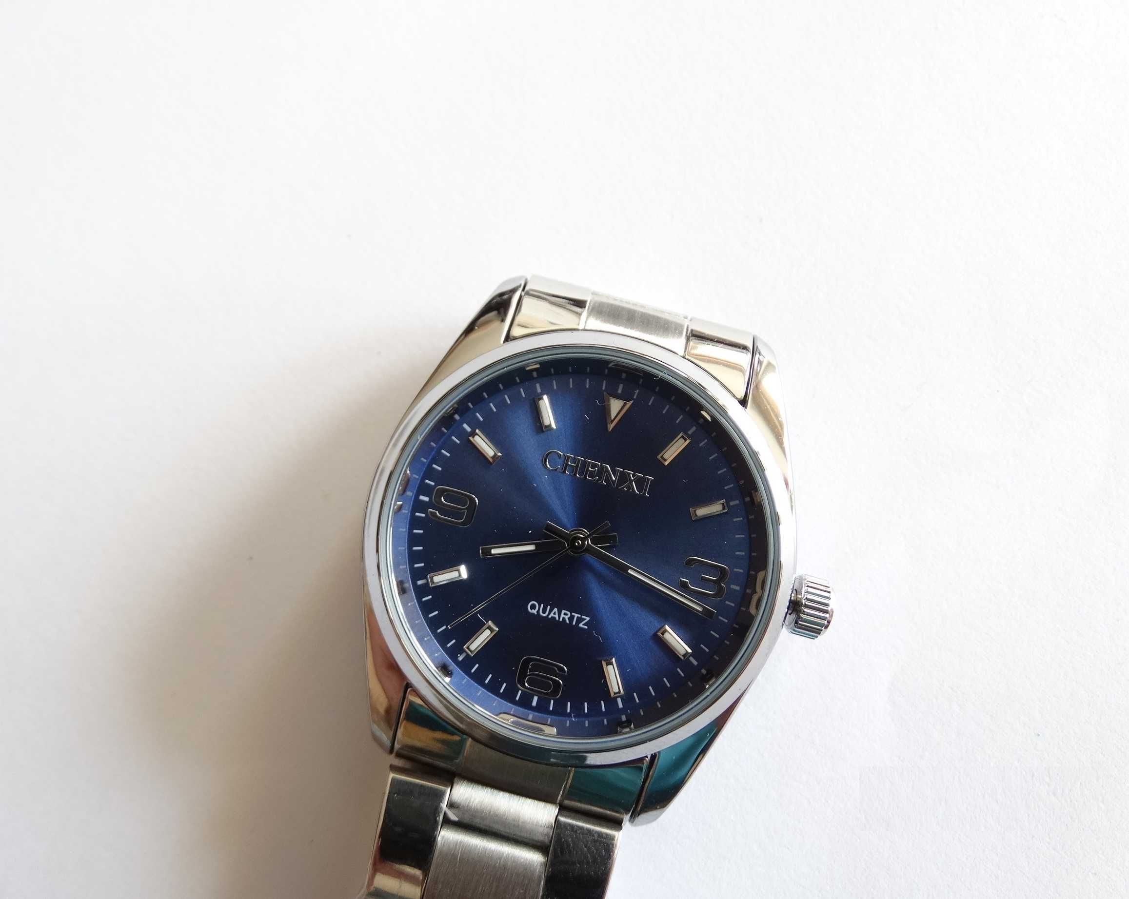 Zegarek męski granatowy 35mm z bransoleta Chenxi kwarcowy nowy
