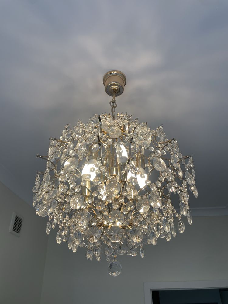 Piękny Żyrandol Glamour Rosendal złoty