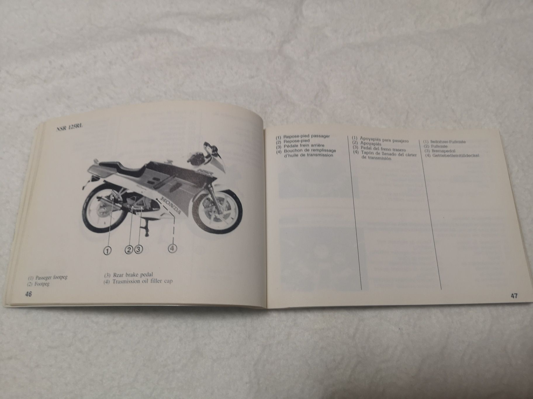 Livro de instruções da NSR125 JC20 1989/09/91