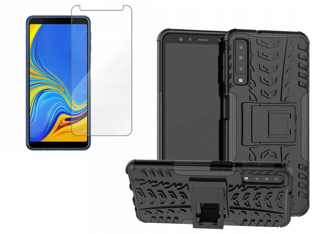 Etui Case Pancerne Hybrid do Samsung Galaxy A7 2018 + Szkło Hartowane