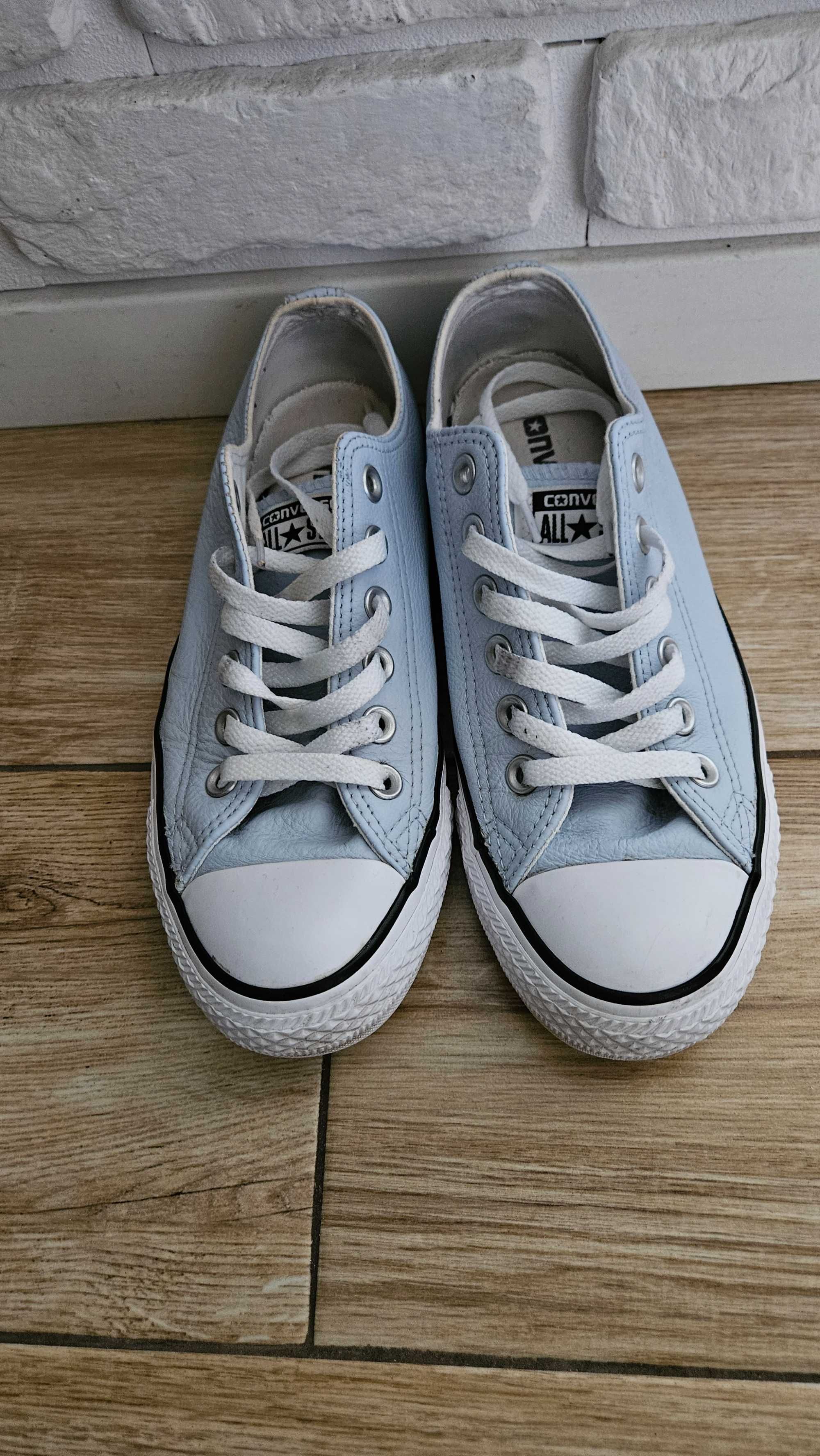 Converse All Star, 37,5 damskie, skóra,  błękit