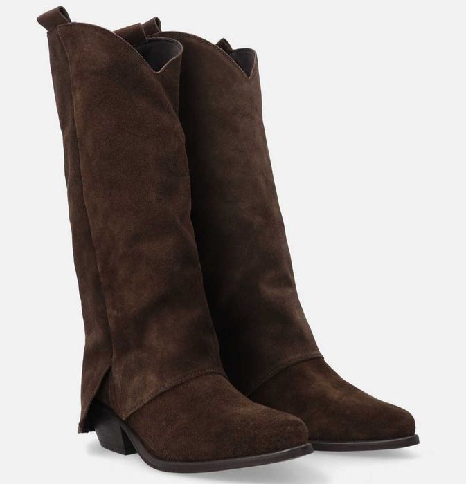 Kowbojki damskie brązowe zamszowe, nowe, r. 37, VENEZIA