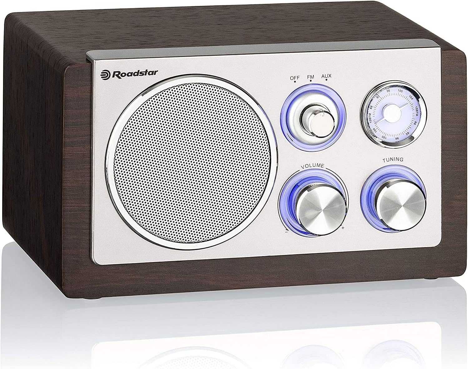 Roadstar HRA-1245NWD Radio FM Vintage retro sieciowe AUX USB SD 16W