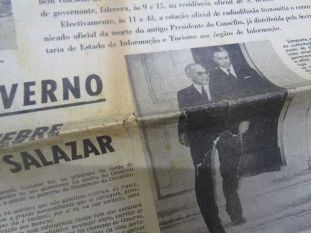 Jornais antigos morte professor António Salazar