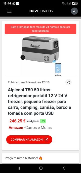 Frigorífico alpicool 50L