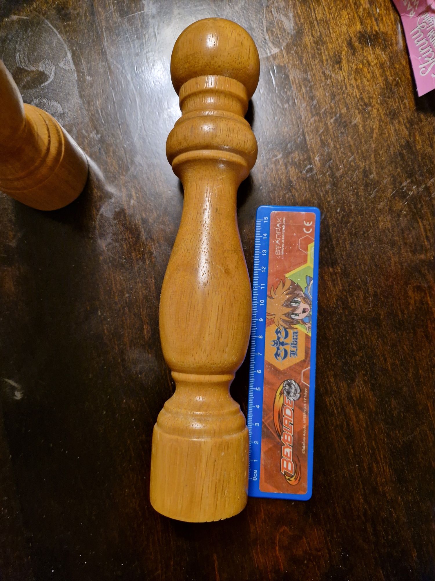 Młynek do soli i pieprzu drewniany duży wysoki 25 cm drewniany
