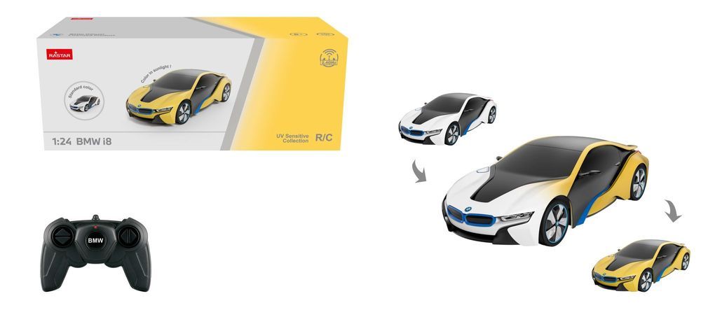 BMW i8 UV R/C skala 1:24 Rastar 48400-4 sterowany zmieniający kolor