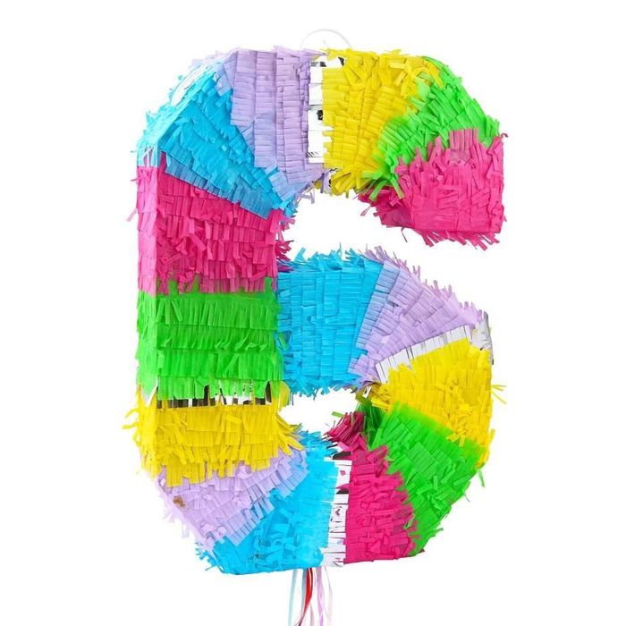 Piniata cyfra 6 pastelowa 50x35x7.5cm Godan