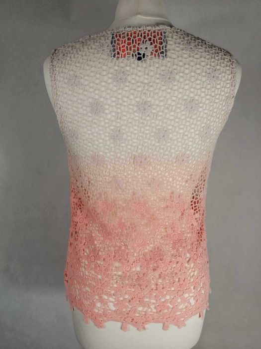 SUPERDRY Koszulka Ażurowa Damska S Oryginalna Super Stan Bawełna 100%