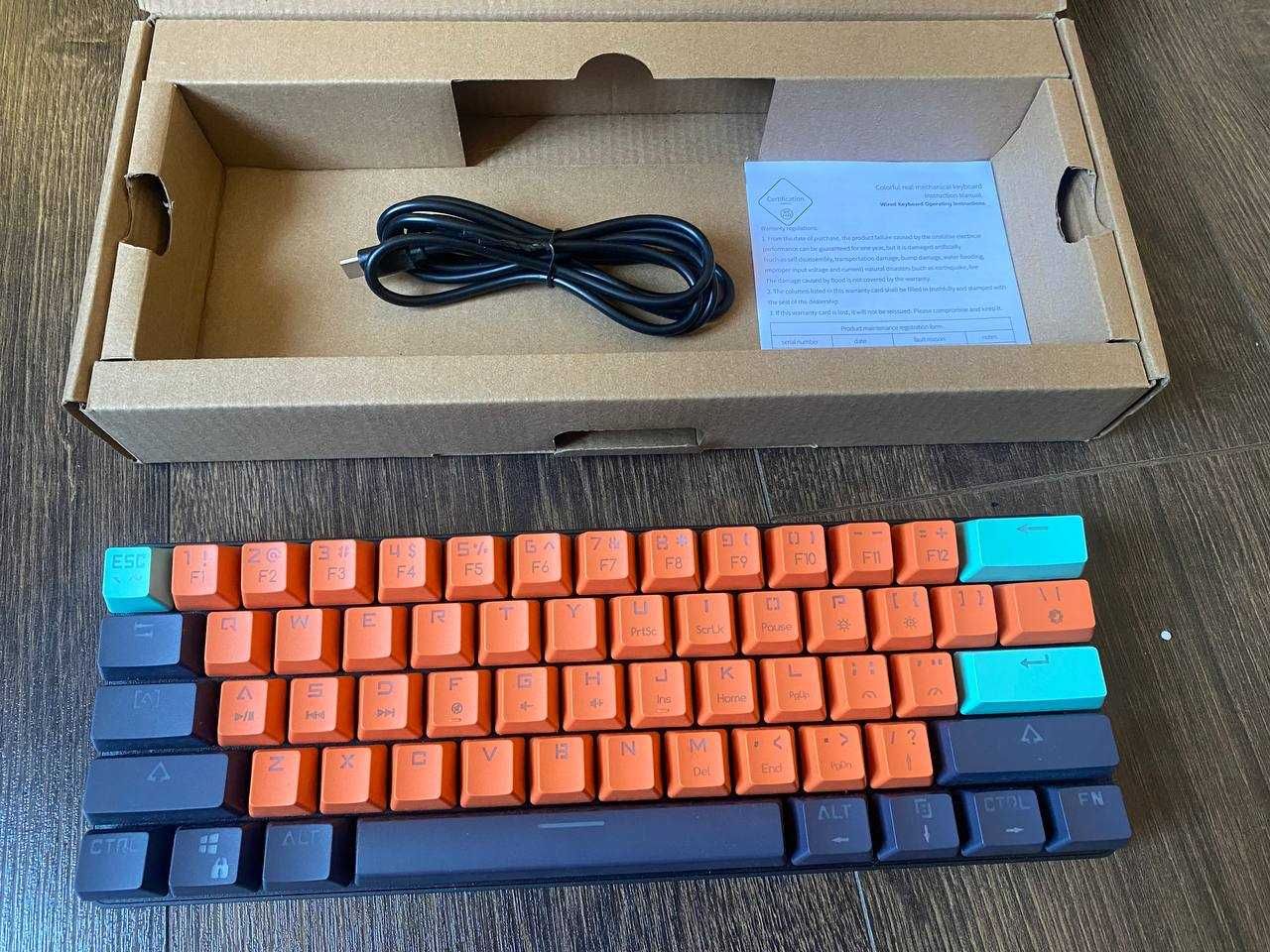 Механічна ігрова клавіатура MUCAI MKA610B 60% RGB підсвітка Red Switch