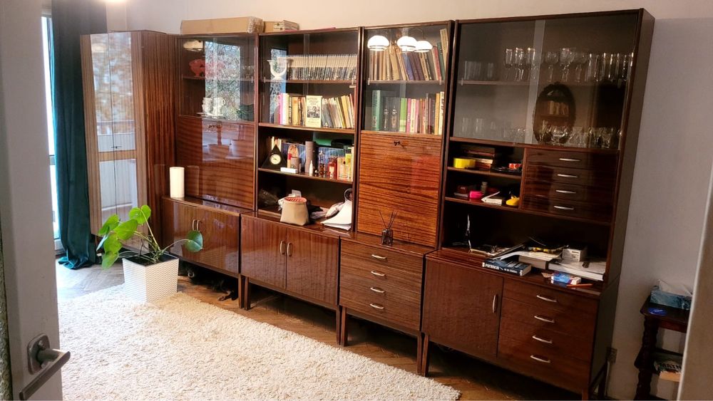 Meble PRL Wyszków komplet + stół mahoń połysk Warszawa Wola