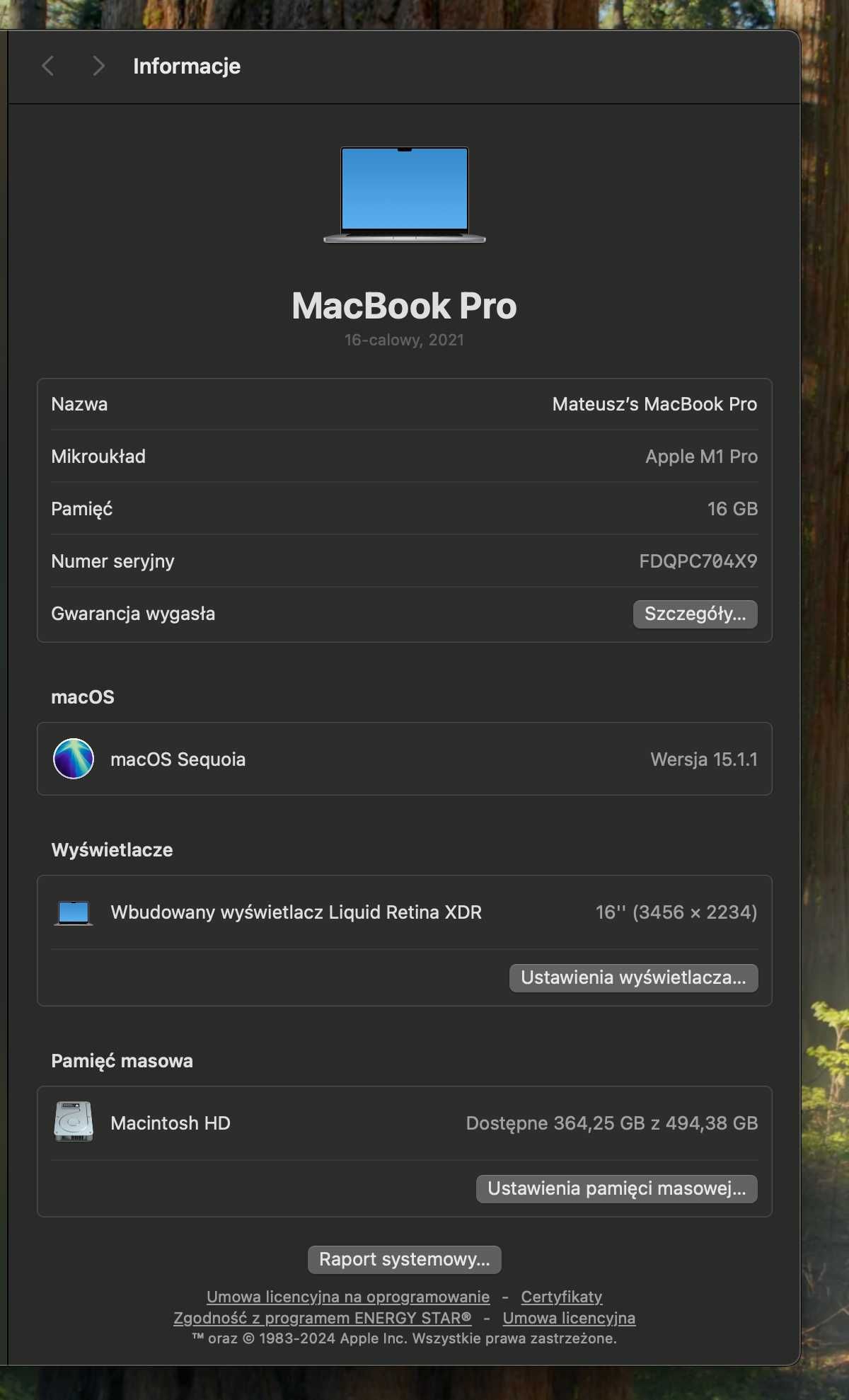 MacBook Pro 16" (2021) | M1 Pro, 16GB RAM, 512GB SSD | Space Grey