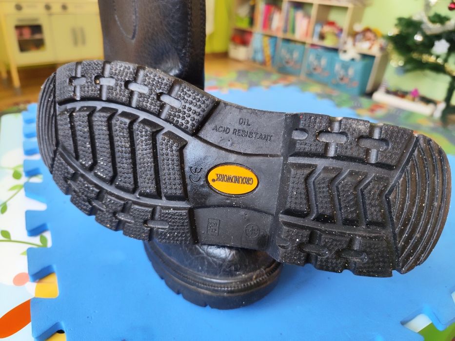 Buty kozaki robocze ochronne skórzane ocieplane