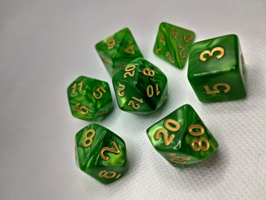 Zestaw 7 kości RPG - Łzy Bogów: Szmaragdowa Jaźń
