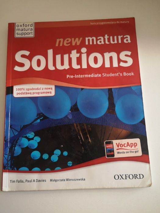 Książka do angielskiego New matura solutions Pre - intermediate