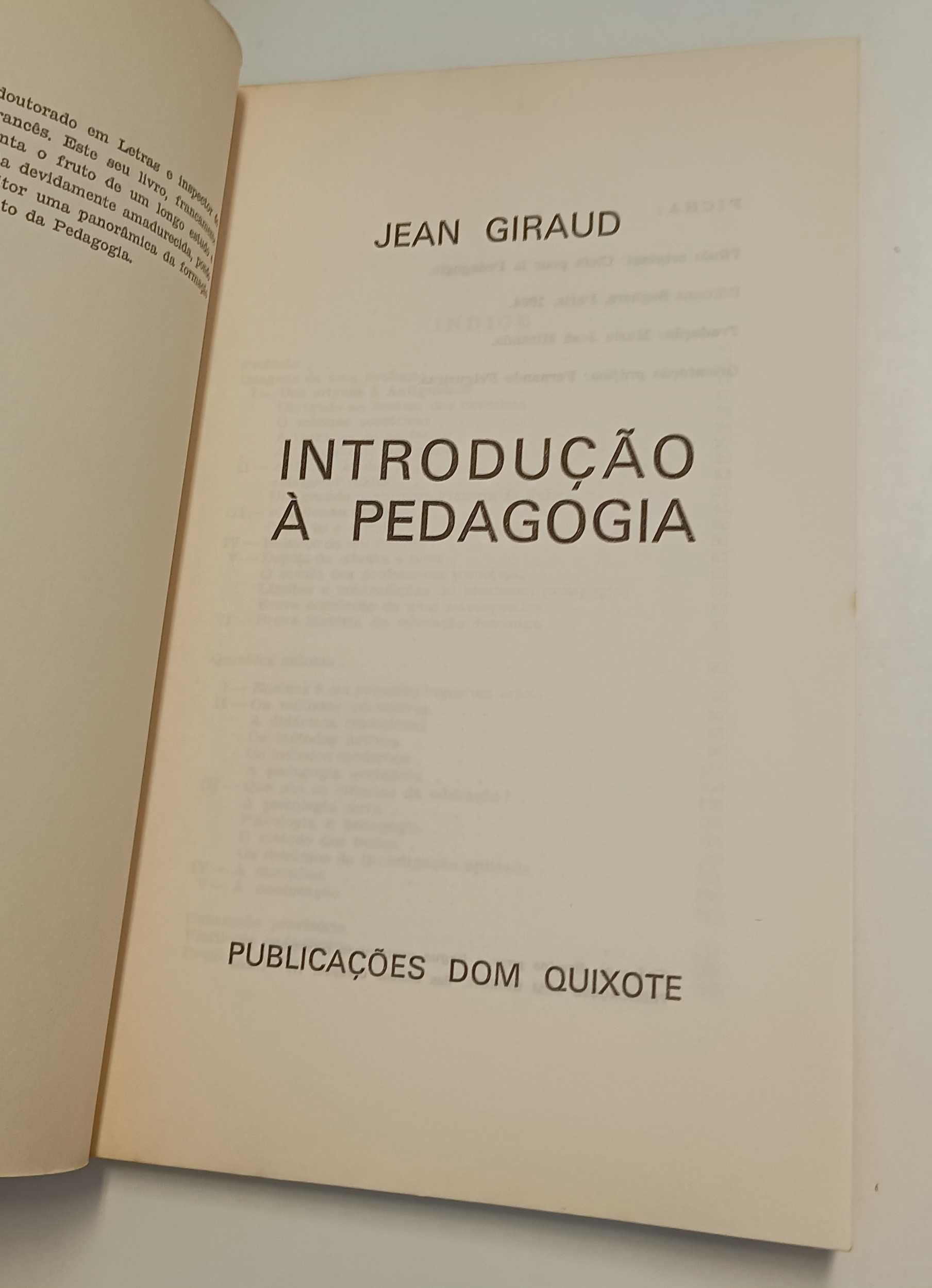 Introdução à Pedagogia, de Jean Giraud