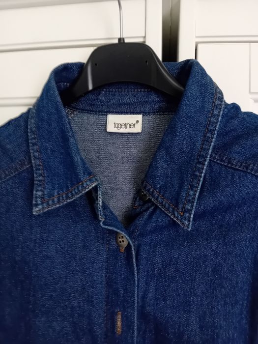 Sukienka jeansowa koronka rękaw