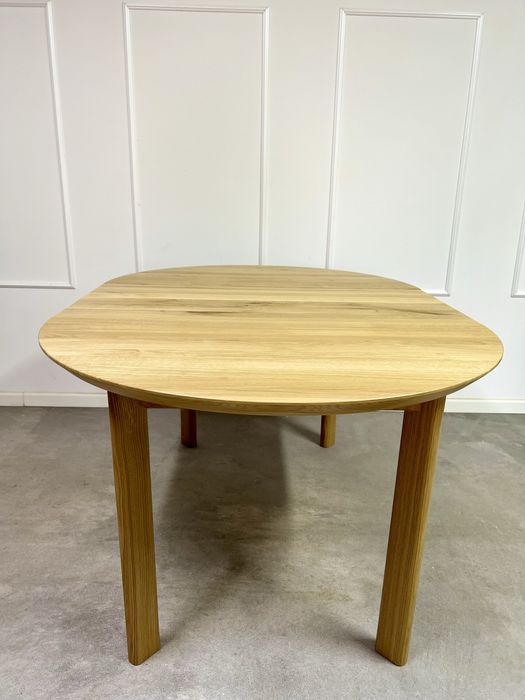 Stół okrągły, rozkładany, 100 % lity dąb