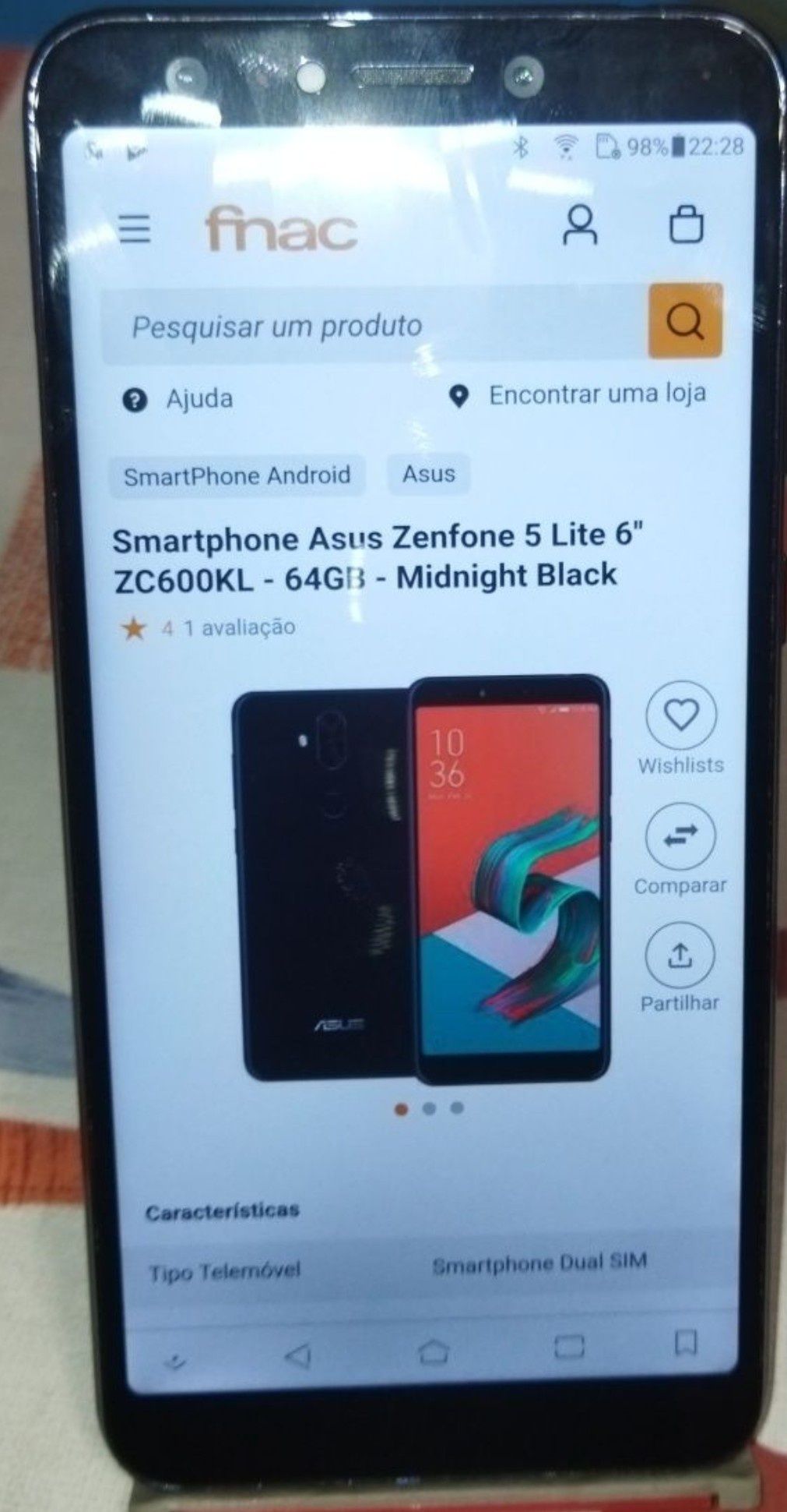 Telemóvel ASUS ZenFone 5 lite 4/64g